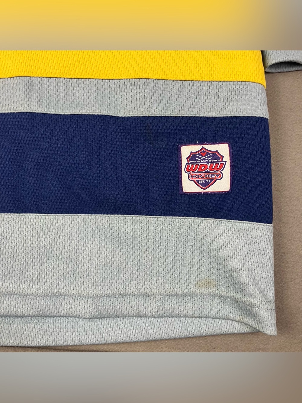 VTG Walt Disney World Hockey Jersey Adult Size M Pluto Icehounds #30 Gray Navy. - Picture 6 of 16